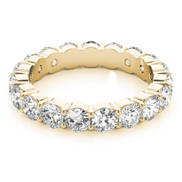 14K Yellow Gold Shared Prong Round Brilliant Diamond Eternity Ring (.50ctw)