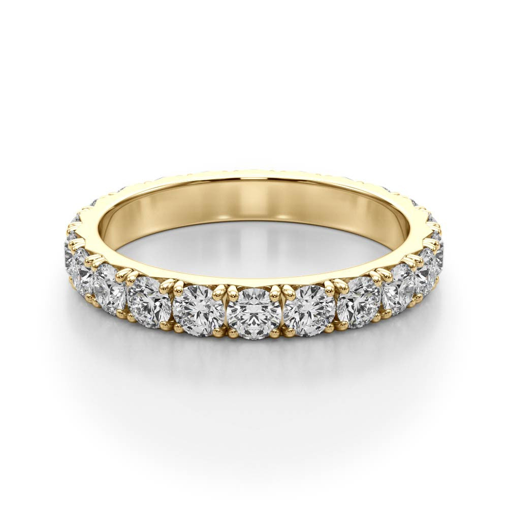 14K Yellow Gold Round Brilliant Diamond Pave Eternity Ring (.63ctw)