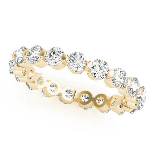 14K Yellow Gold Round Brilliant Diamond Shared Prong Eternity Ring (.62ctw) 