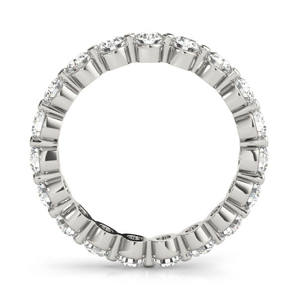 14K White Gold Round Brilliant Diamond Shared Prong Eternity Ring (.62ctw) 