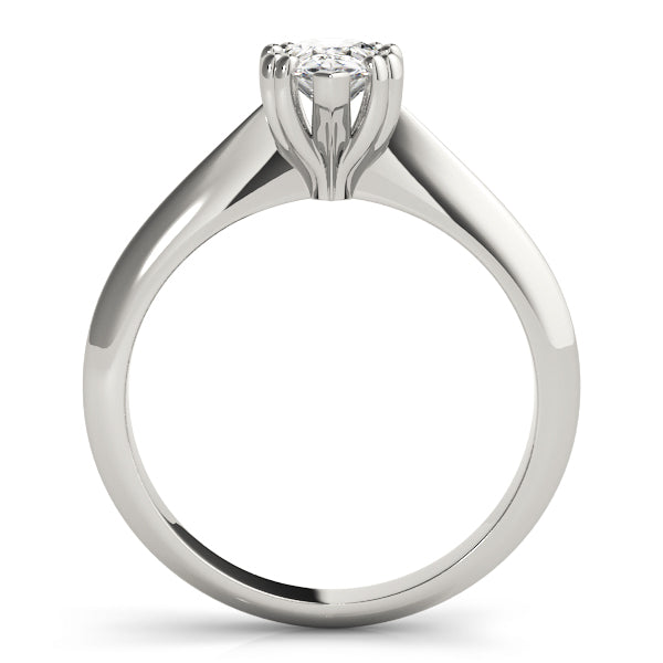 14K White Gold Pear Shape Double Prong Diamond Solitaire Engagement Ring (1ct) 