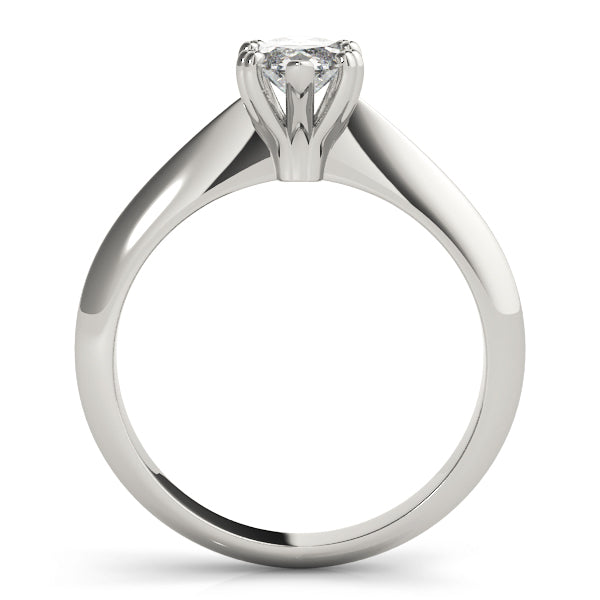 14K White Gold Marquise Diamond Double Prong Knife Edge Solitaire Engagement Ring (1ct) 