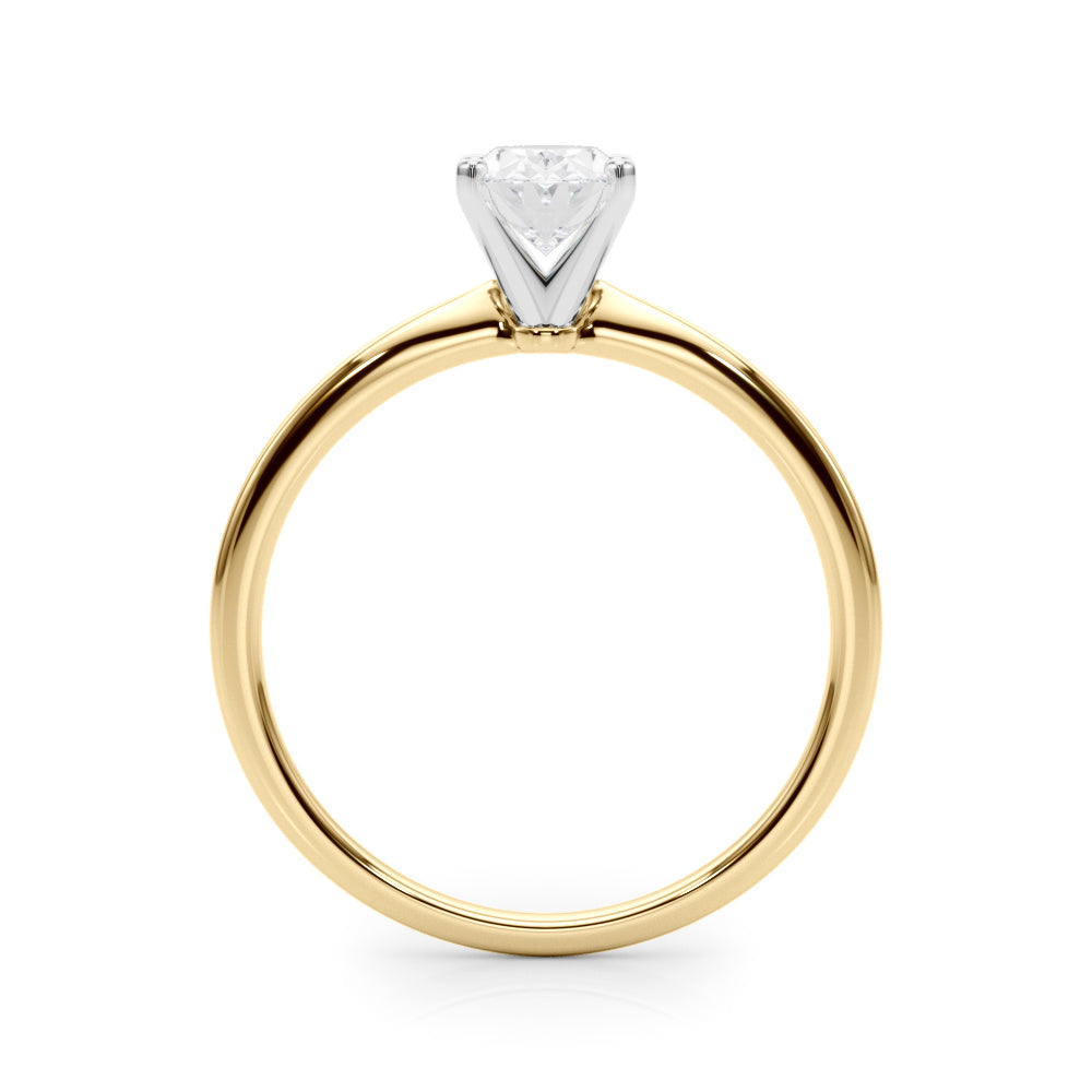 14K Yellow Gold Lab-Grown Oval Cut Diamond Engagement Ring - Options Available