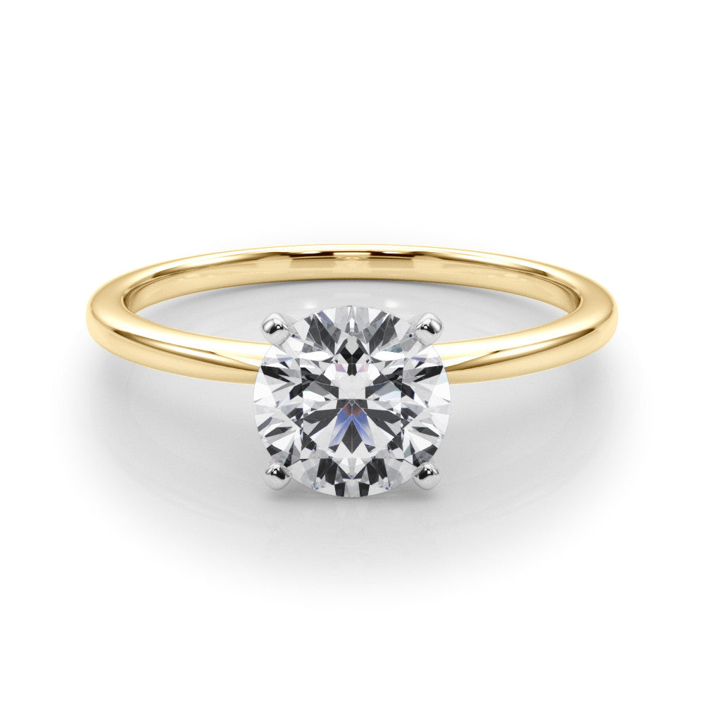 14K Yellow Gold Lab-Grown Round Brilliant Diamond Engagement Ring - Options Available