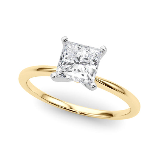 14K Yellow Gold Lab-Grown Princess Cut Diamond Engagement Ring - Options Available