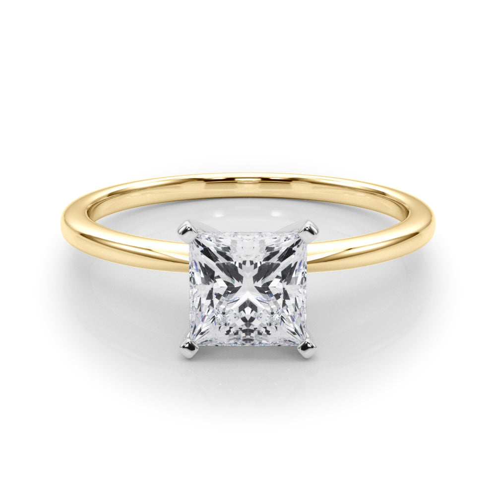 14K Yellow Gold Lab-Grown Princess Cut Diamond Engagement Ring - Options Available