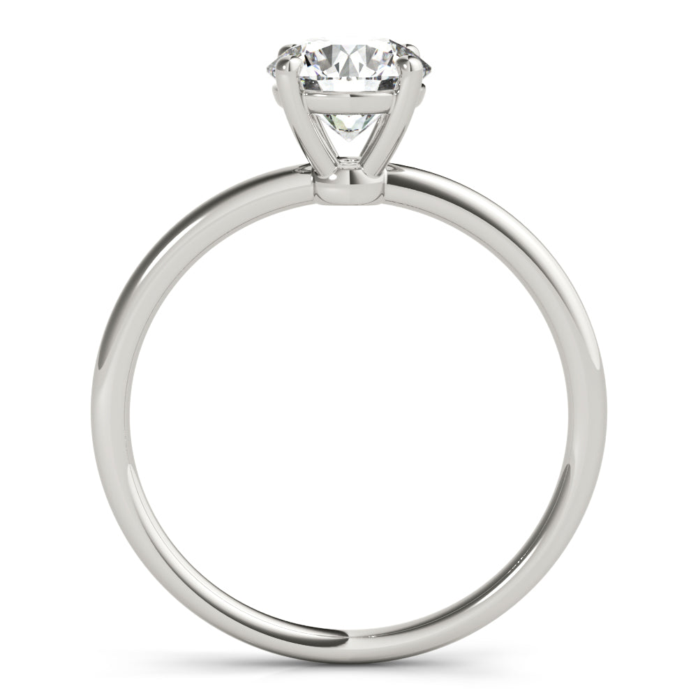 14K White Gold Round Brilliant Basket Set Diamond Solitaire Engagement Ring (1ct)