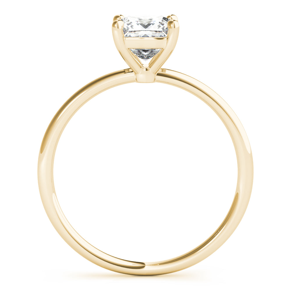 14K Yellow Gold Princess Cut Basket Set Solitaire Diamond Engagement Ring (1ct) 