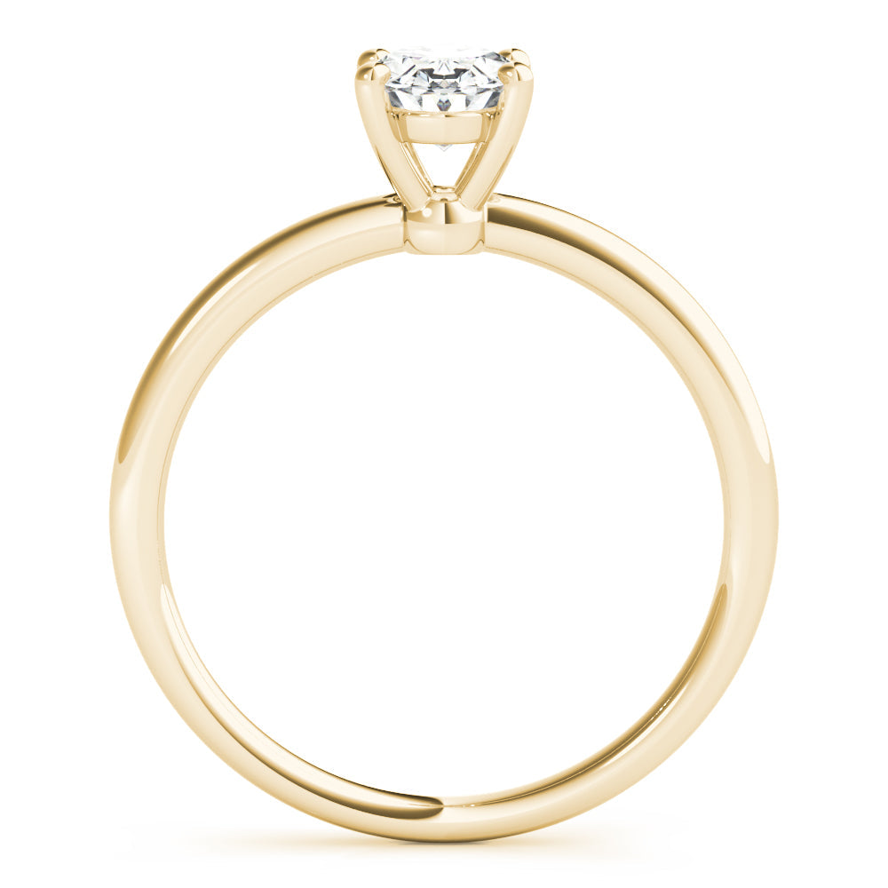 14K Yellow Gold Oval Diamond Basket Set Solitaire Engagement Ring (1ct)