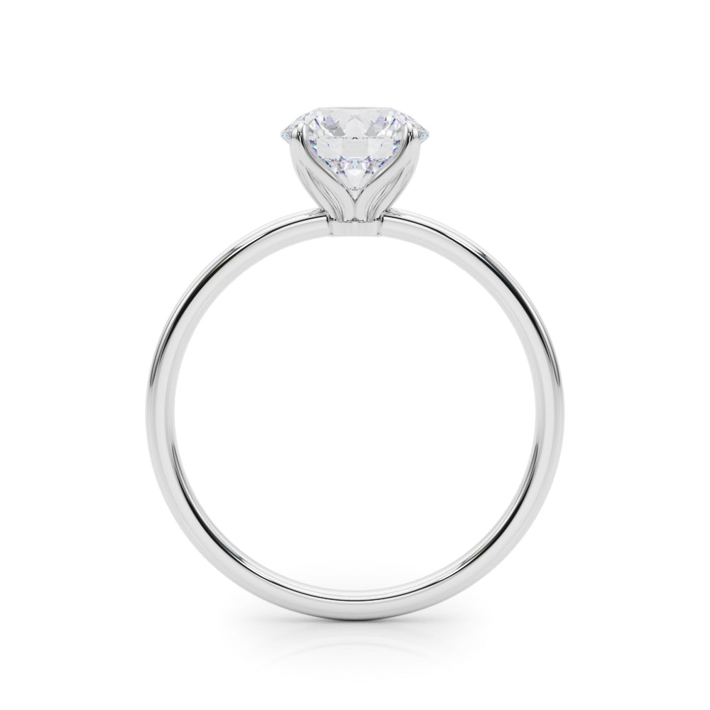 14K White Gold Round Brilliant Tulip Head Solitaire Diamond Engagement Ring (1ctw)