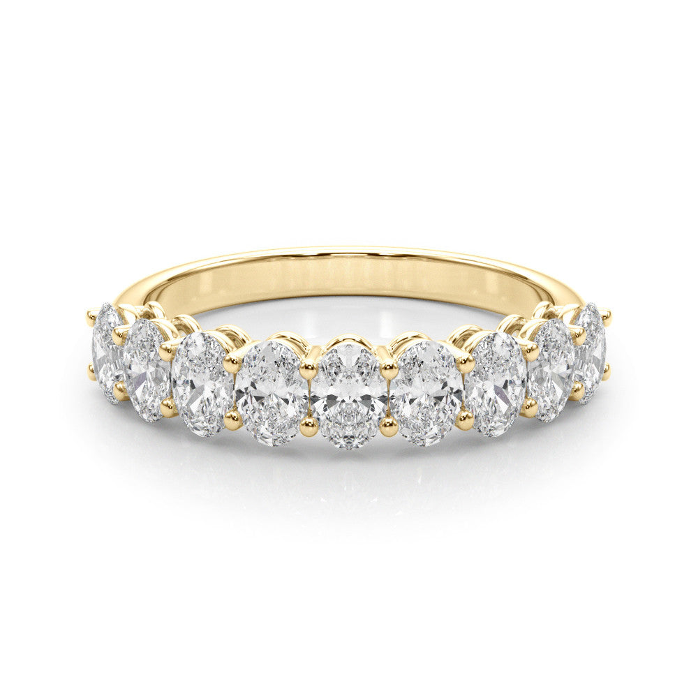 14K Yellow Gold Oval Diamond Basket Set Wedding Ring (1ctw) 