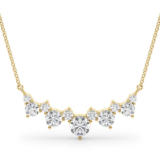 14K Yellow Gold Round Brilliant Lab-Grown Diamond Smile Necklace (.88ctw)