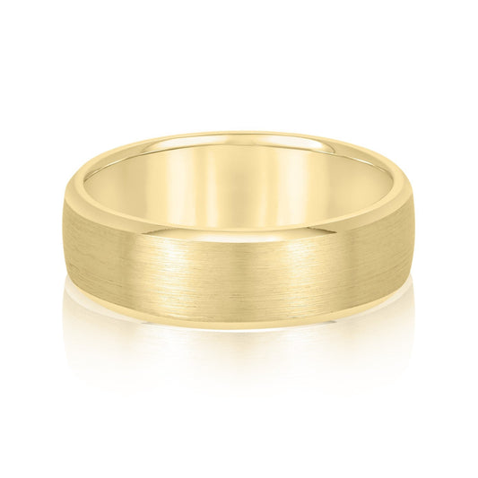 14K Yellow Gold Men's 6MM Wedding Ring With Satin Finish 