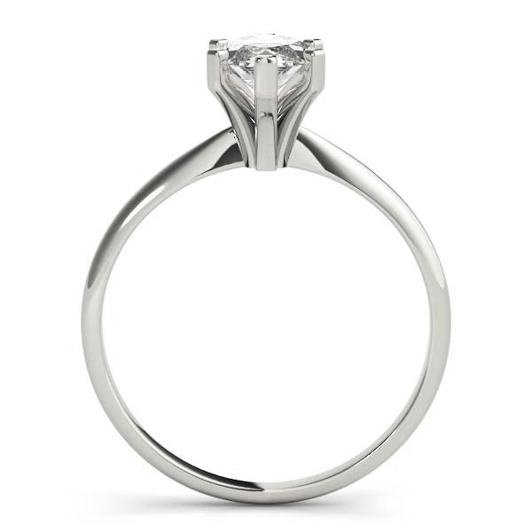 14K White Gold Marquise Diamond Six Prong Solitaire Engagement Ring (1ctw) 