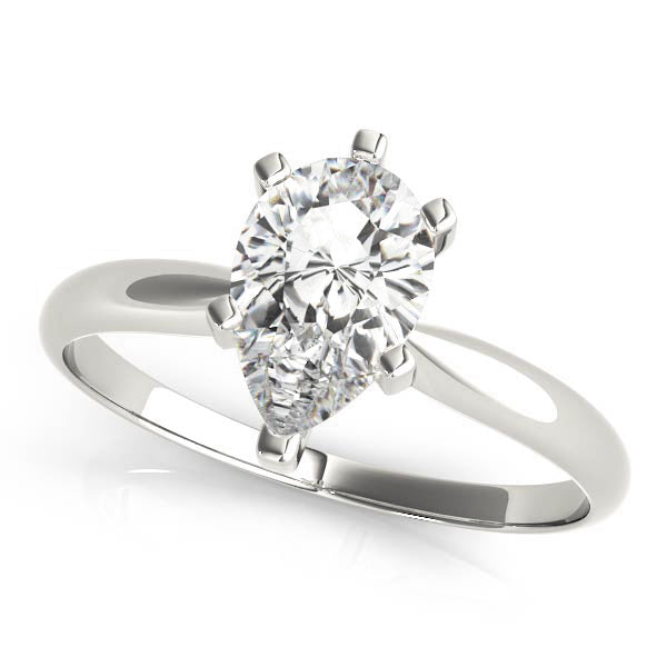 14K White Gold Pear Shape Diamond Solitaire Engagement Ring (1ct) 