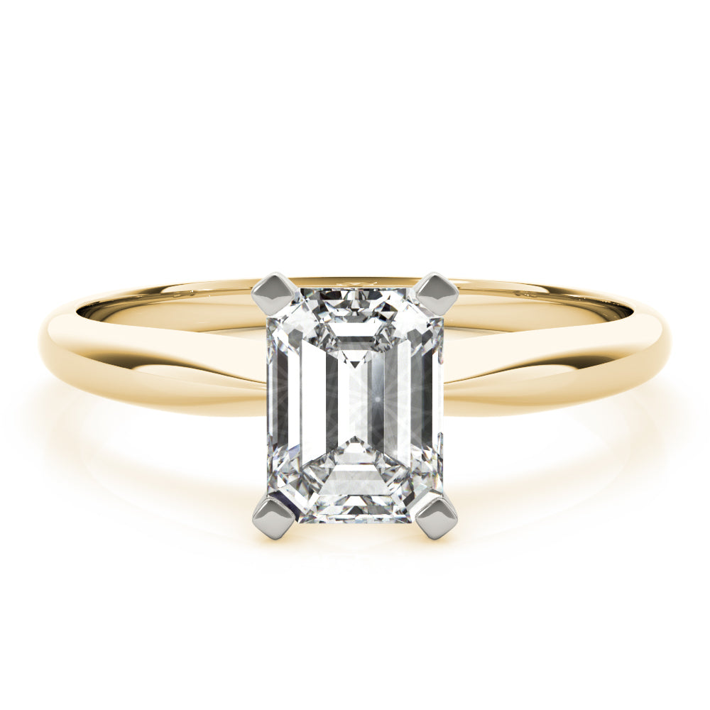 14K Yellow Gold Emerald Cut Diamond Solitaire Engagement Ring (1ctw)